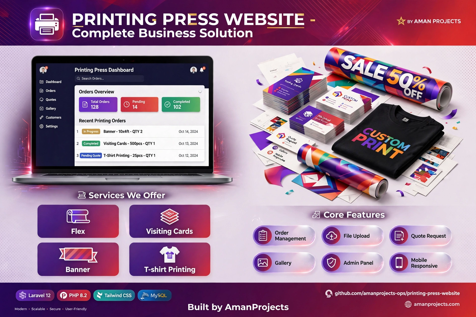 Printing Press Website — AmanProjects